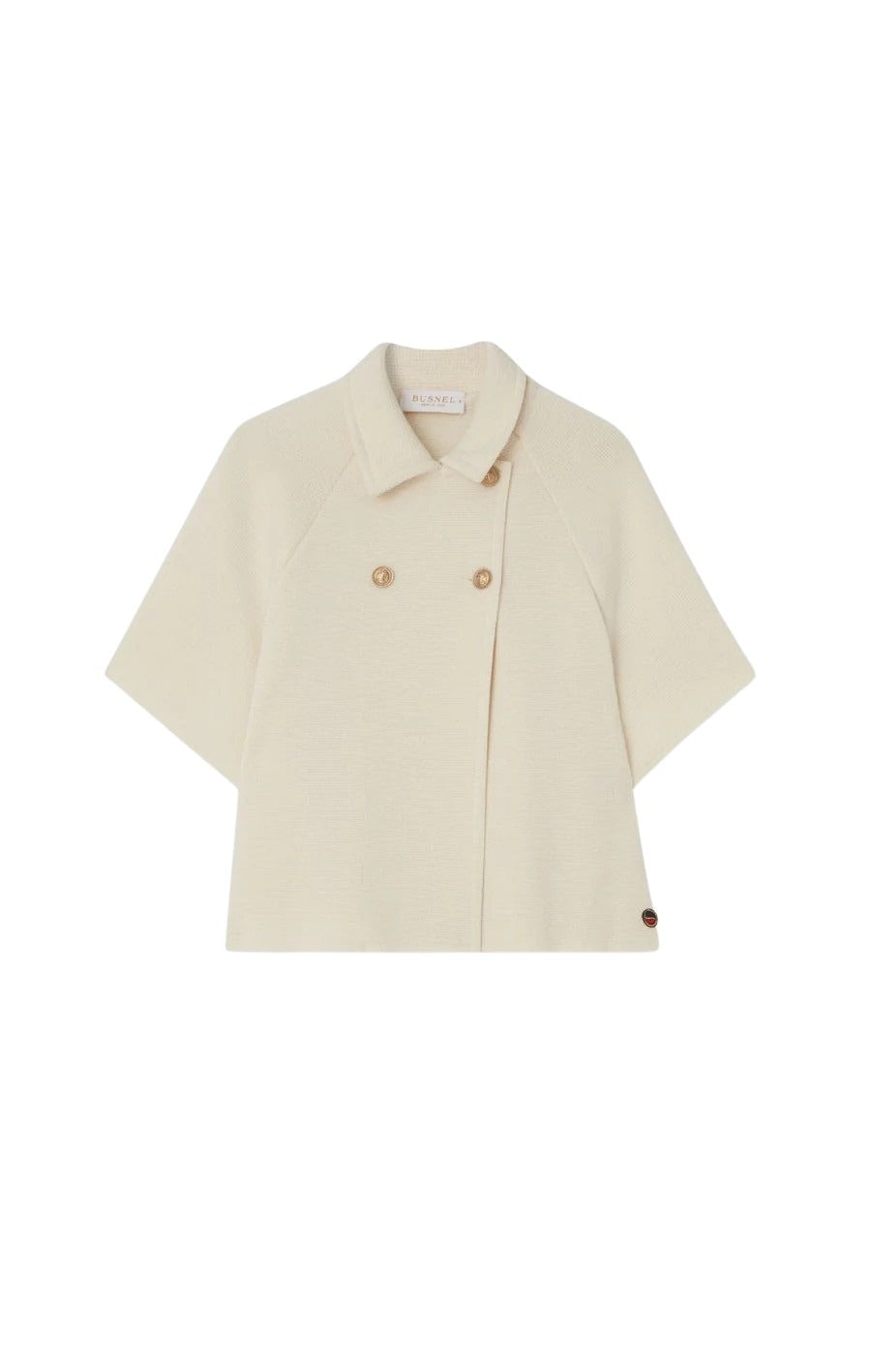 GERTRUDE SHORT WOOL CAPE Ecru