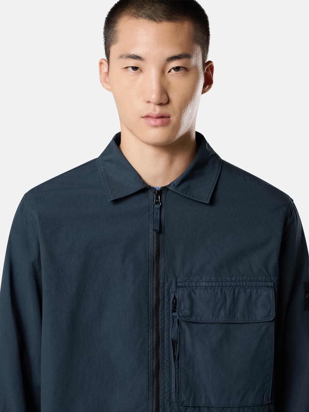 ORGANIC COTTON CANVAS OVERSHIRT NAVY