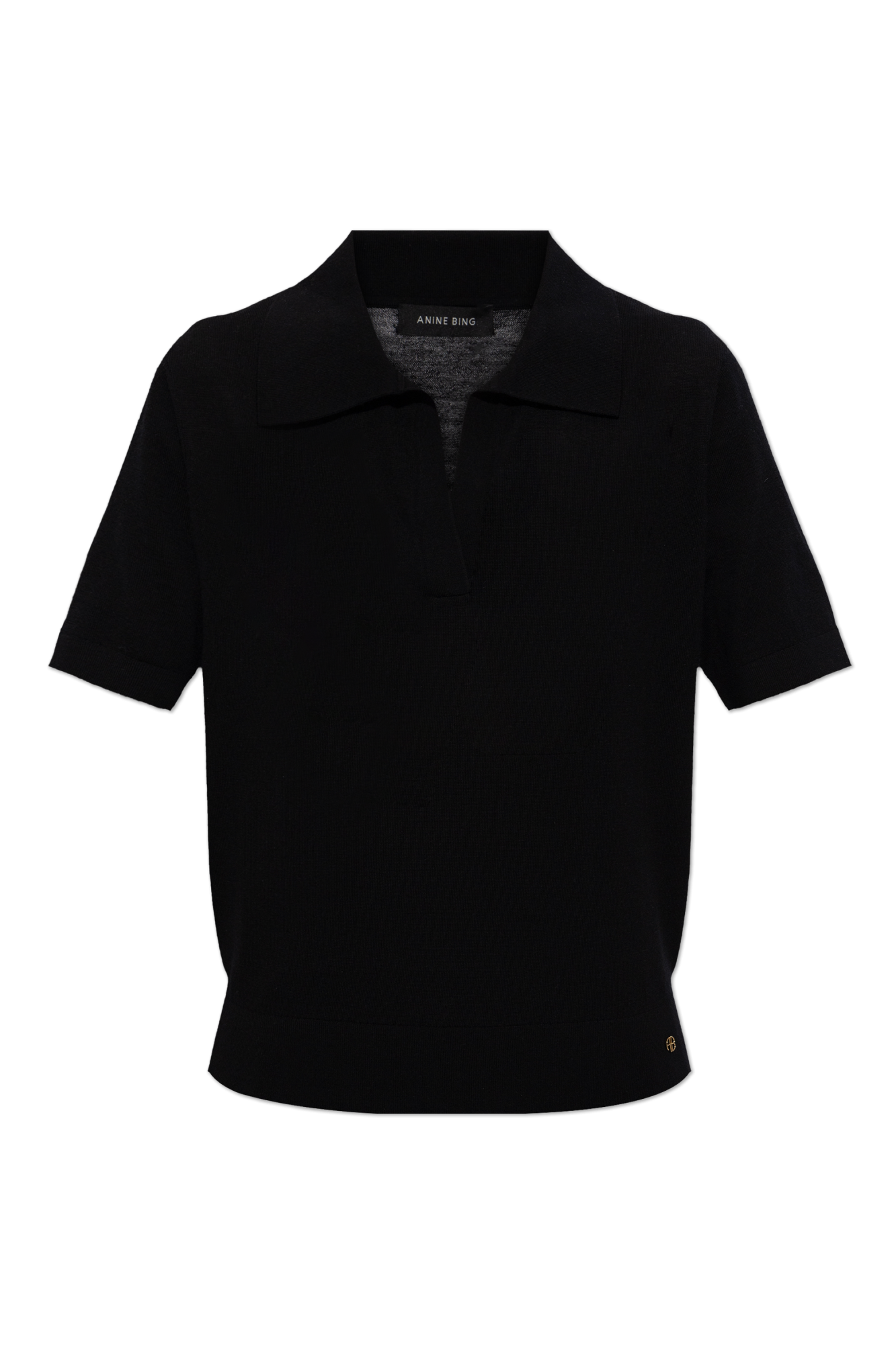 MONI Wool Cashmere POLO T-shirt BLACK