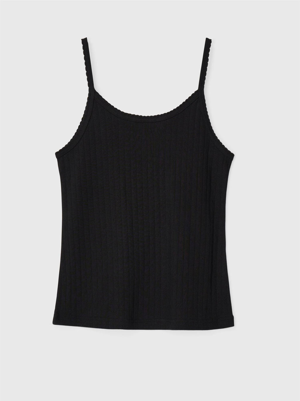 Pointelle Jersey Singlet Jet Black