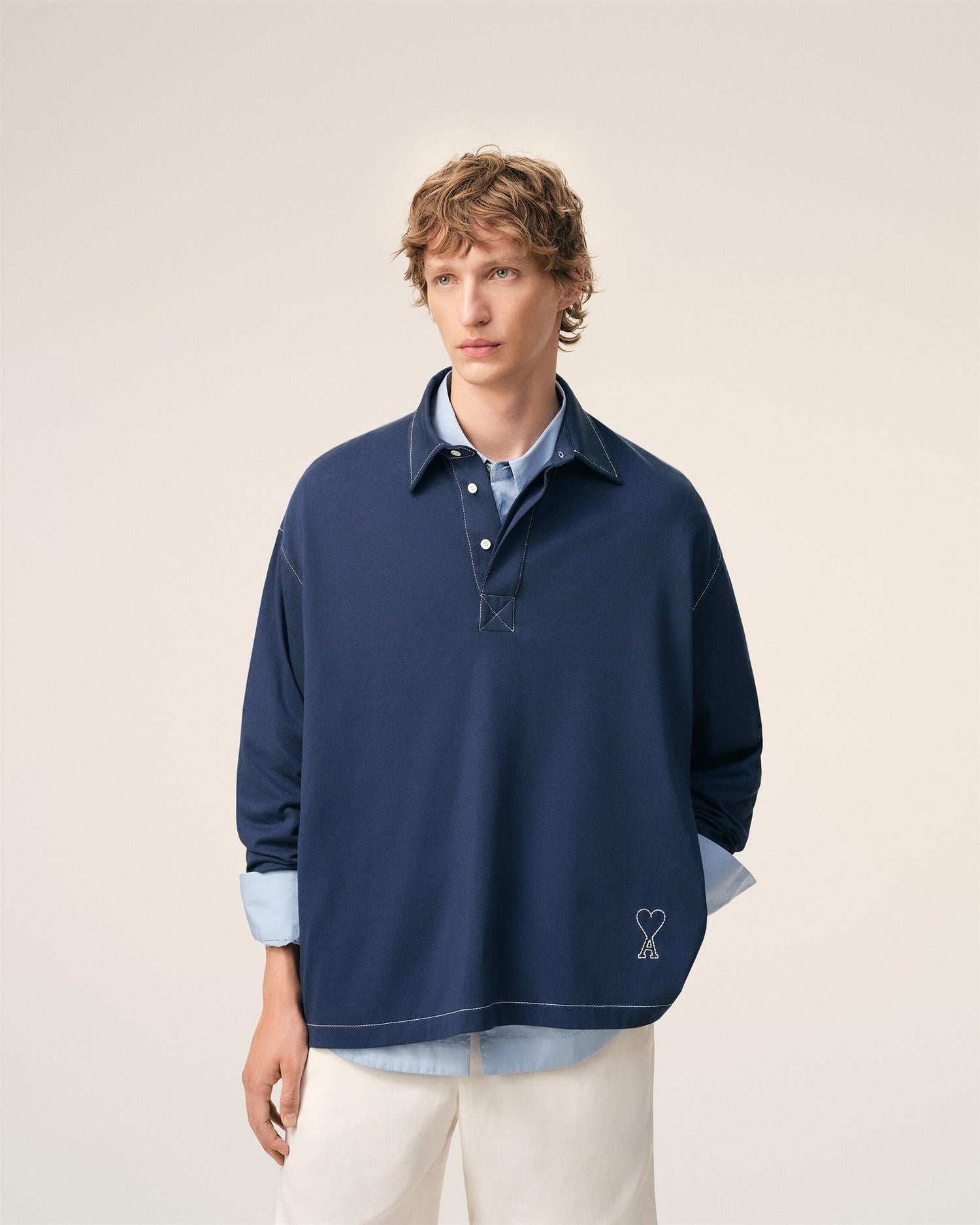HEAVY COTTON LONG SLEEVES ADC POLO INK