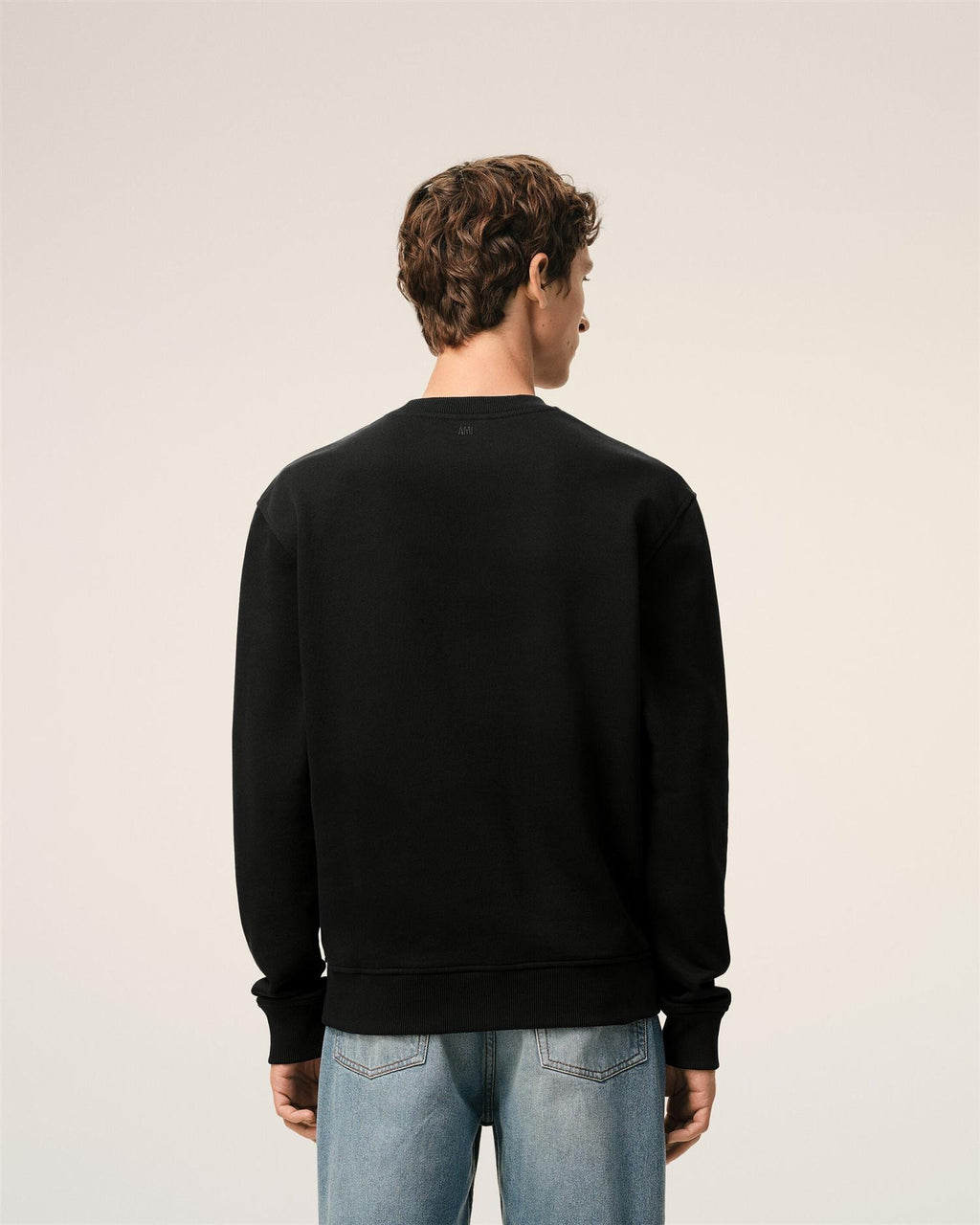 LOOPBACK COTTON AMI DE COEUR SWEATSHIRT BLACK
