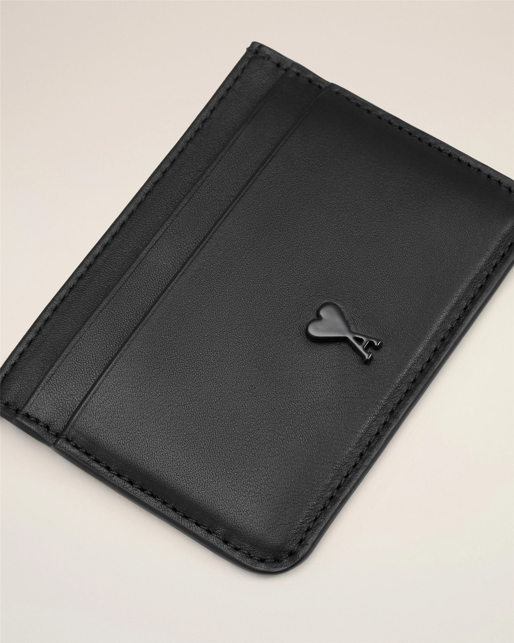 AMI DE COEUR LEATHER CARD HOLDER BLACK