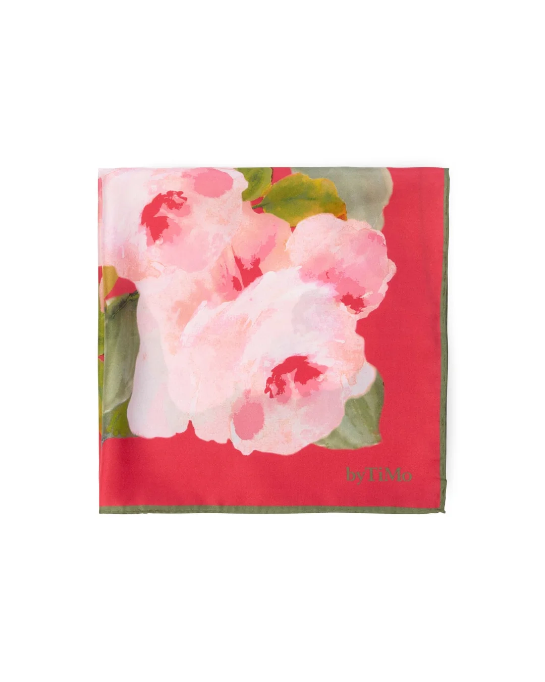 Silk Scarf Small Rouge Fleur
