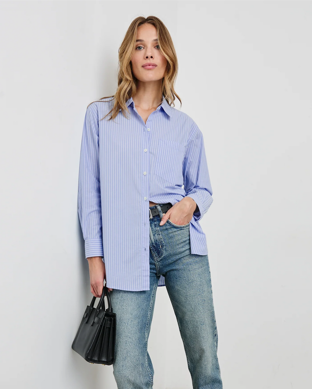 ELSA Cotton Oxford Shirt Blue/White