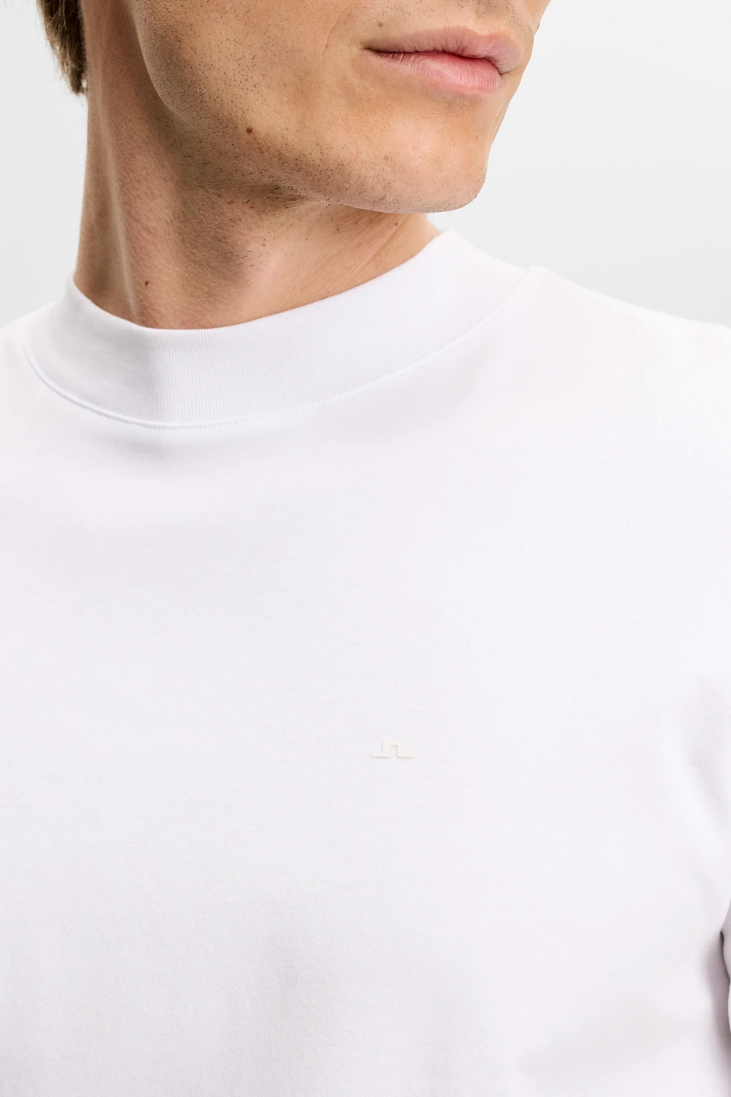 Ace Mercerized Mock Neck T-Shirt White