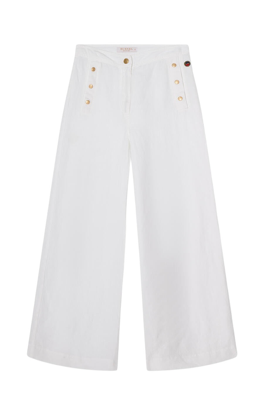 PIM Wide Linen trousers White