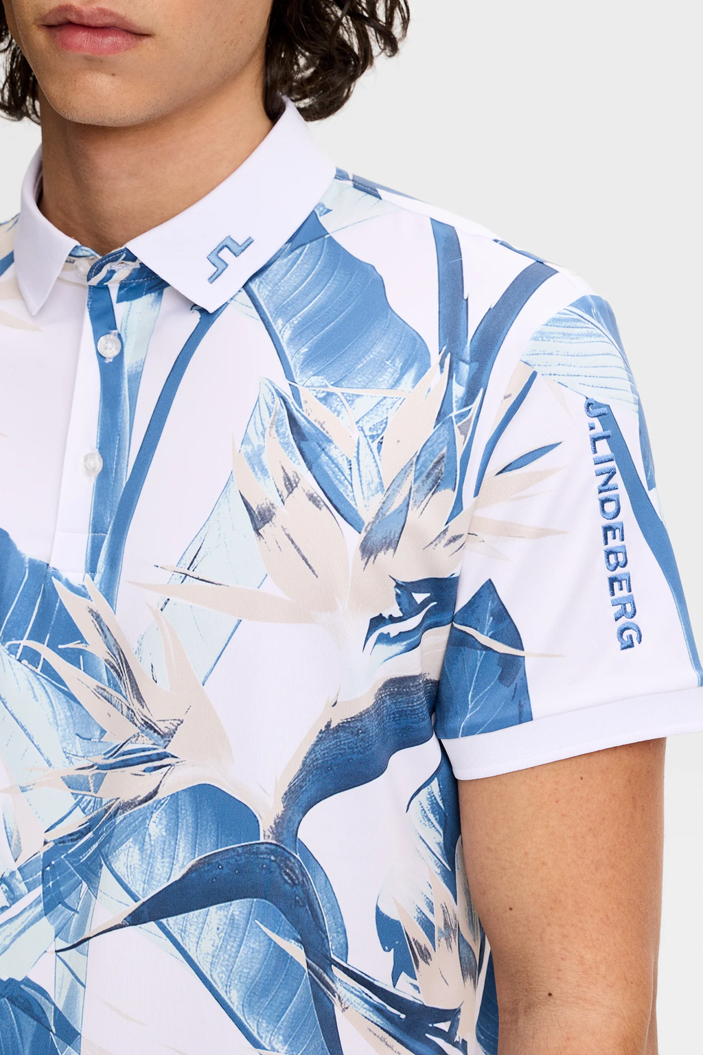 Tour Tech Print Polo Paradise Skylight