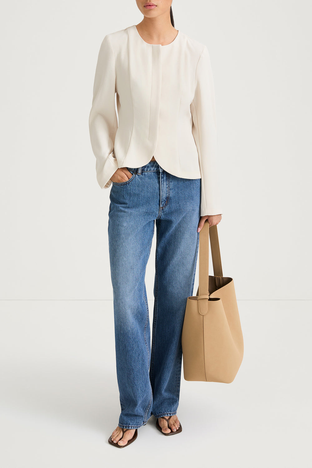 BRIENNE POLYESTER BLOUSE IVORY