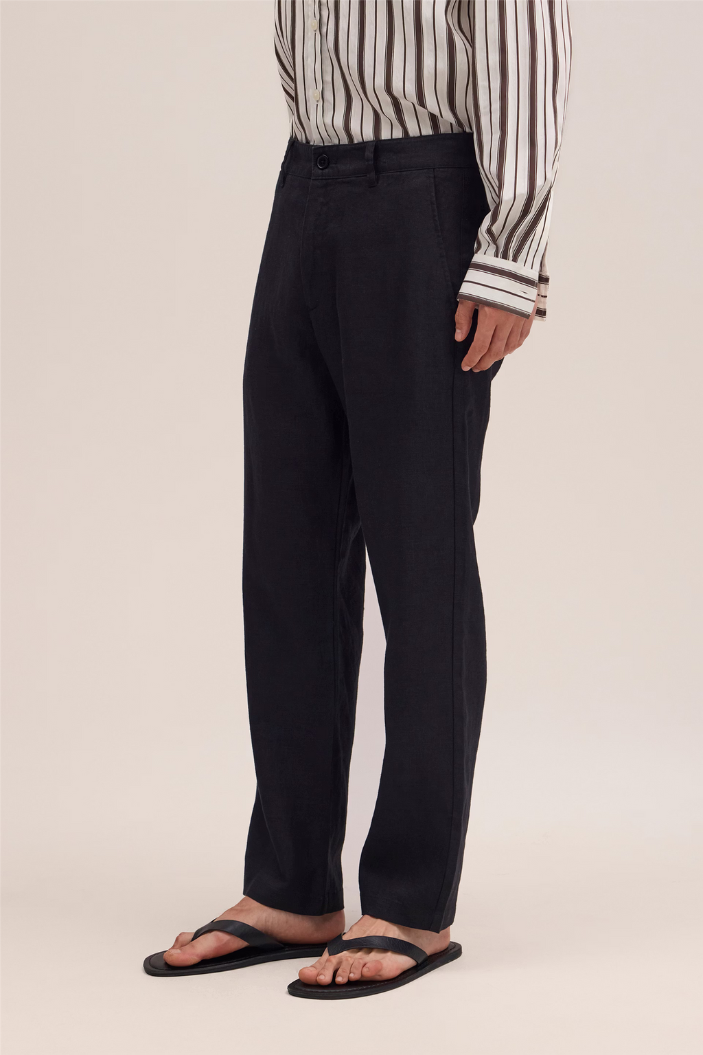 Aden 1454 Regular Fit Linen Trouser Black