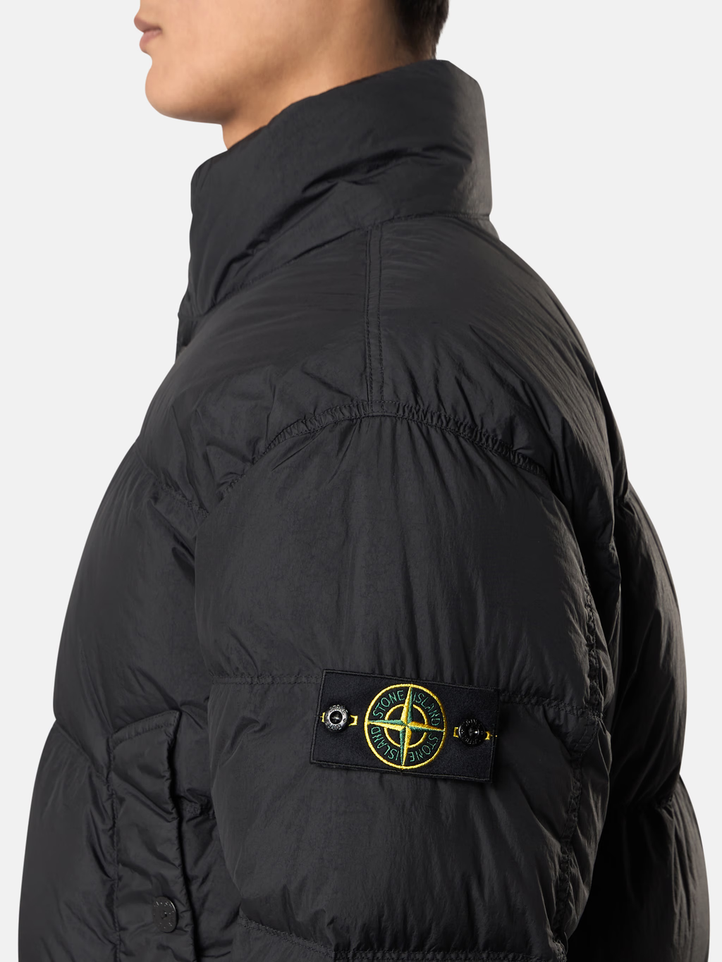 CRINKLE REPS GARMENT DYED DOWN JACKET BLACK