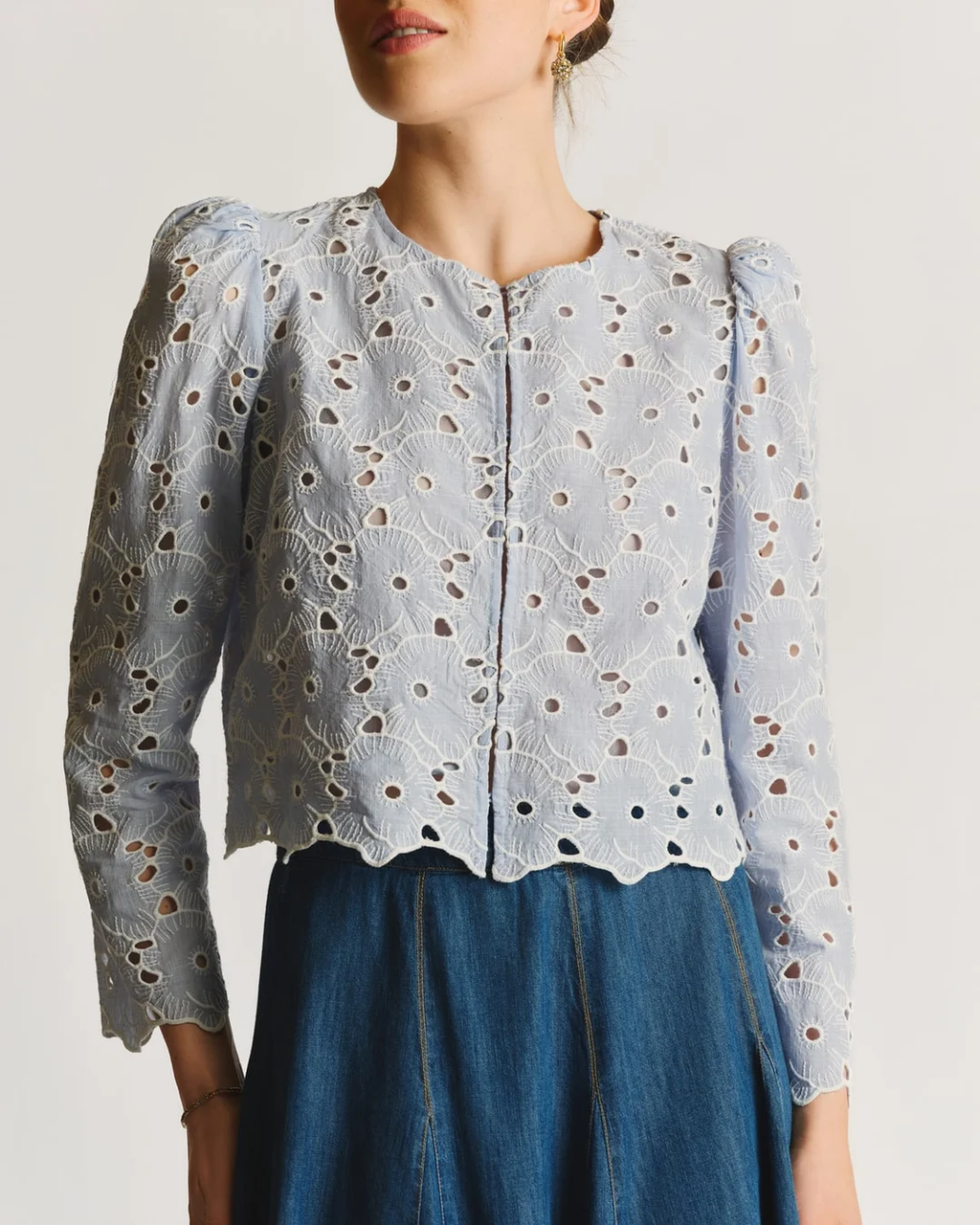 Broderie Anglaise Jacket Light Blue