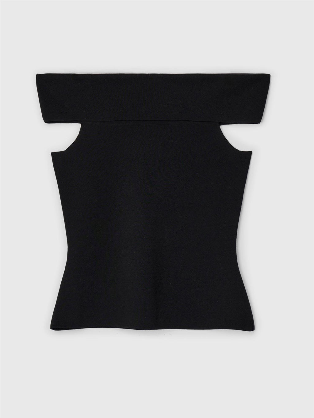 Compact Knit Off Shoulder Top Jet Black