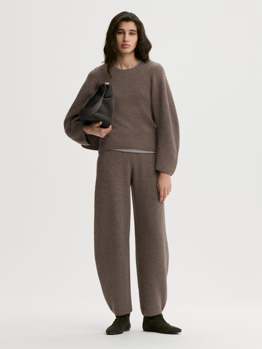 BIANCA Ribbed Wool Yak Sweater Fosil