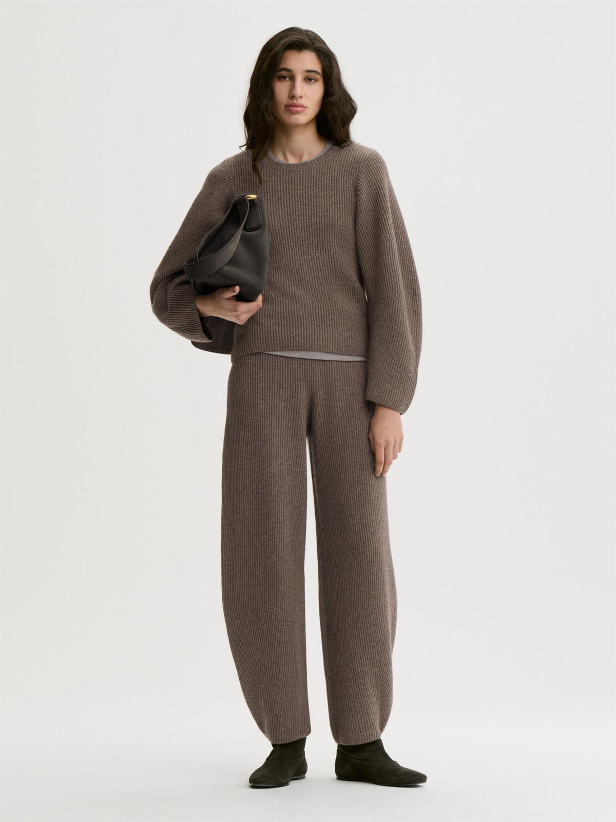 BIANCA Ribbed Wool Yak Sweater Fosil