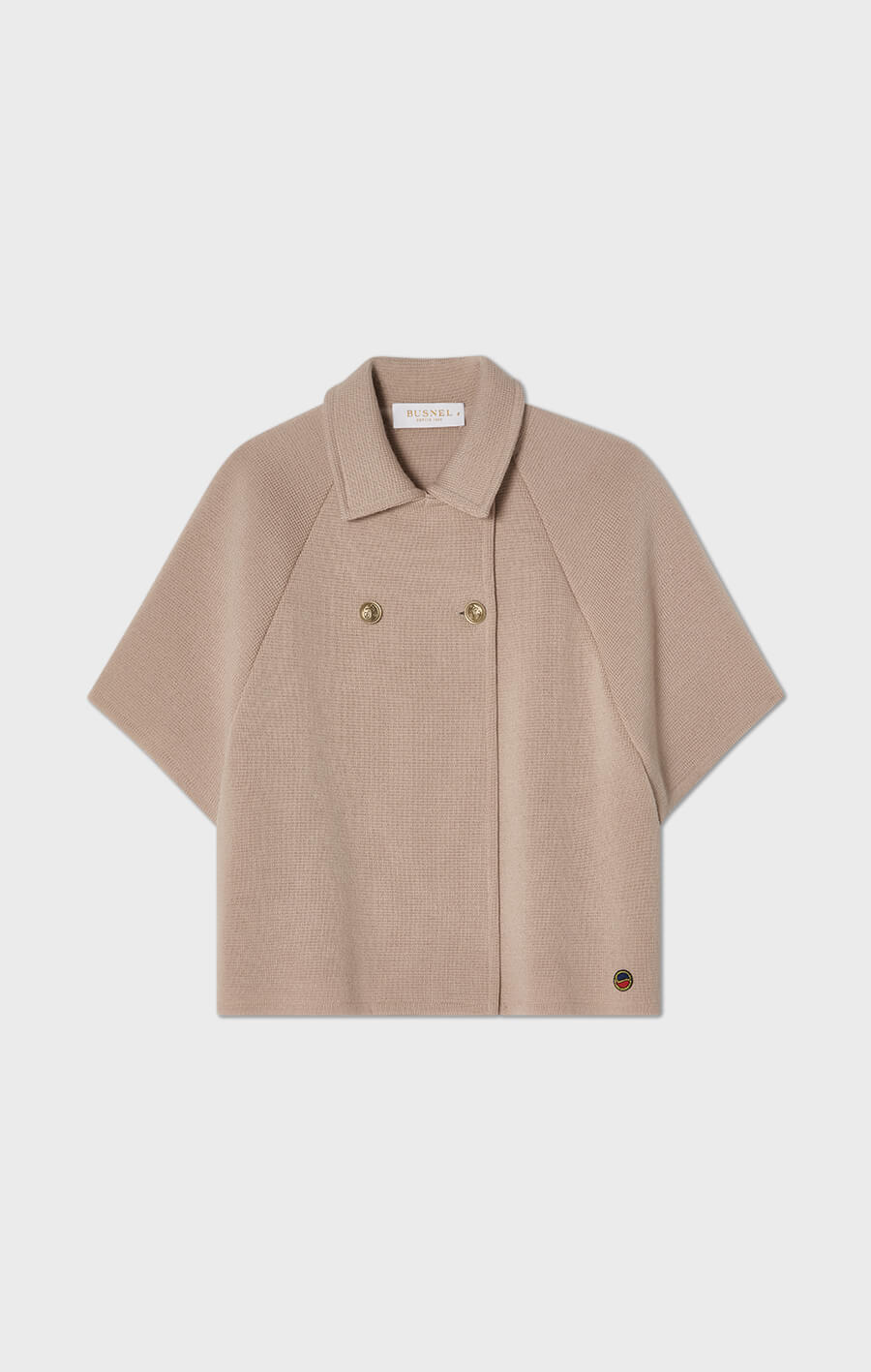 GERTRUDE SHORT WOOL CAPE FUDGE