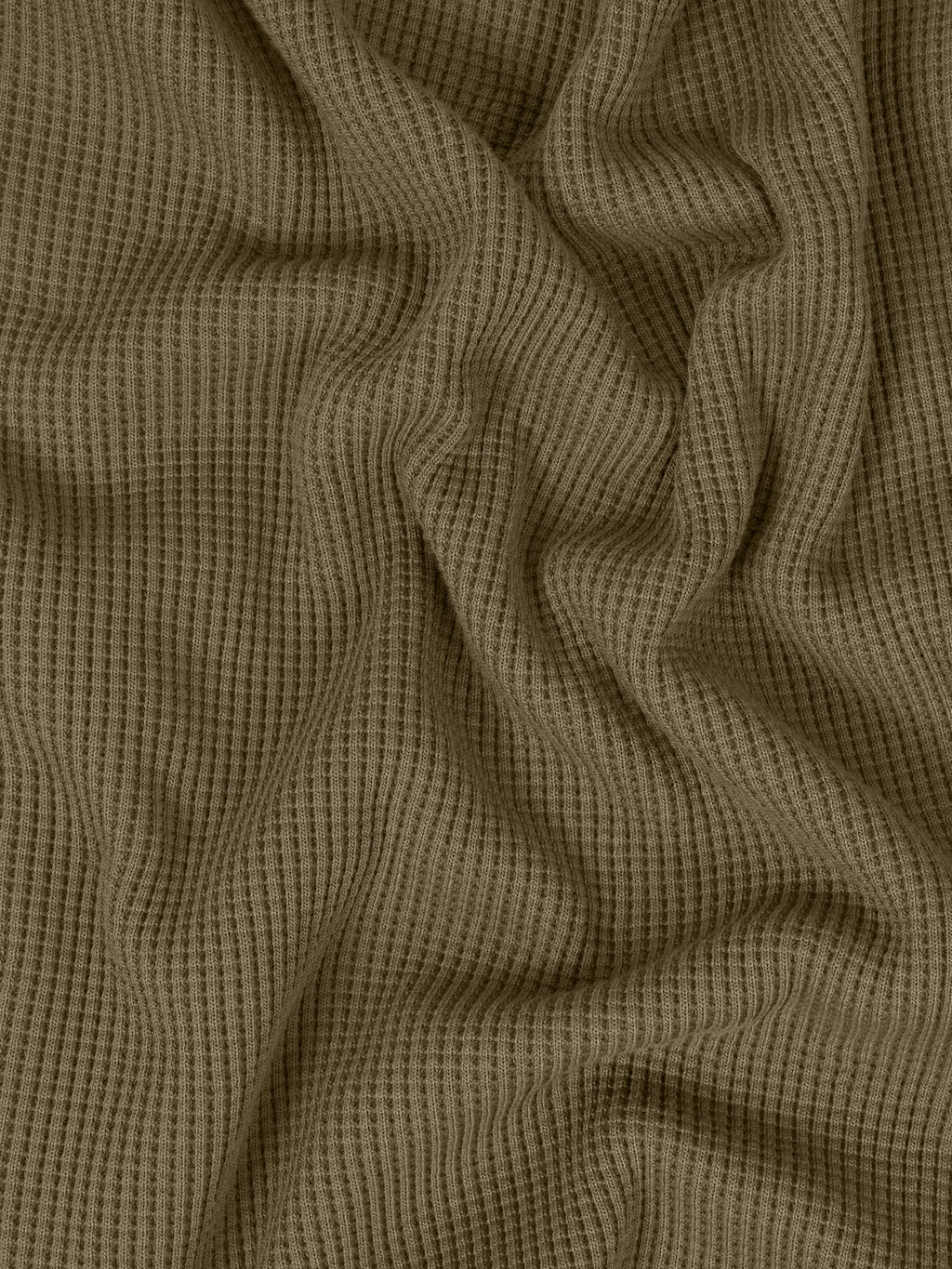 ORGANIC COTTON WAFFLE SWEATSHIRT MILITARY GREEN