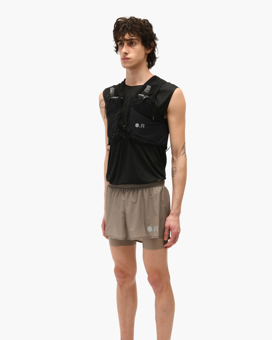 Layered Shorts Camel