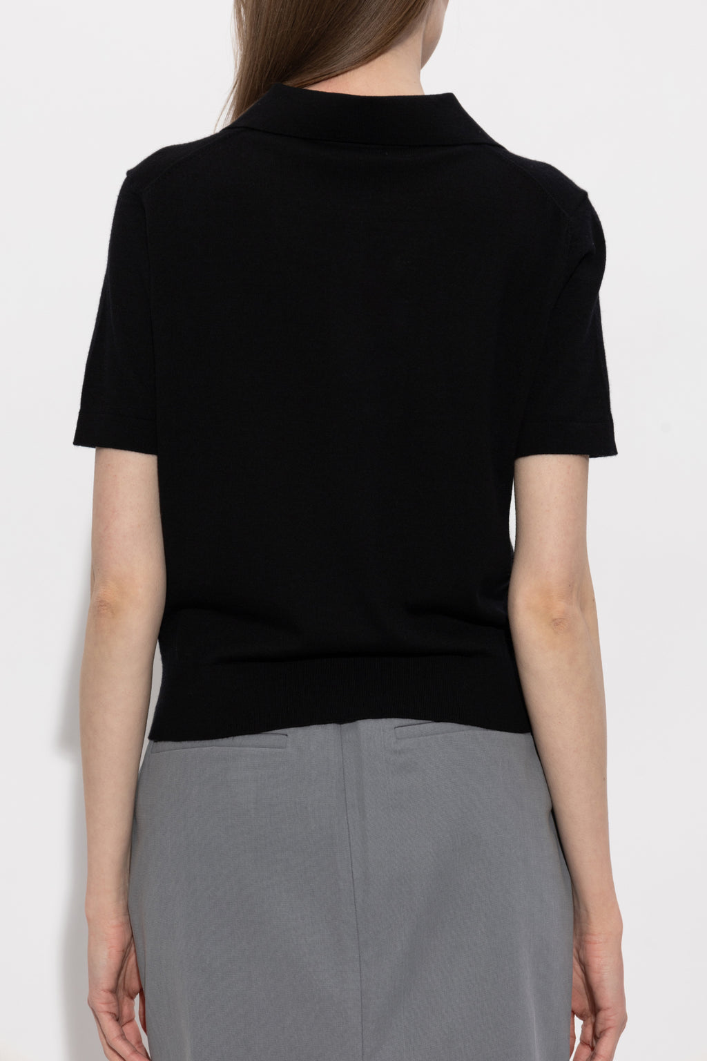 MONI Wool Cashmere POLO T-shirt BLACK