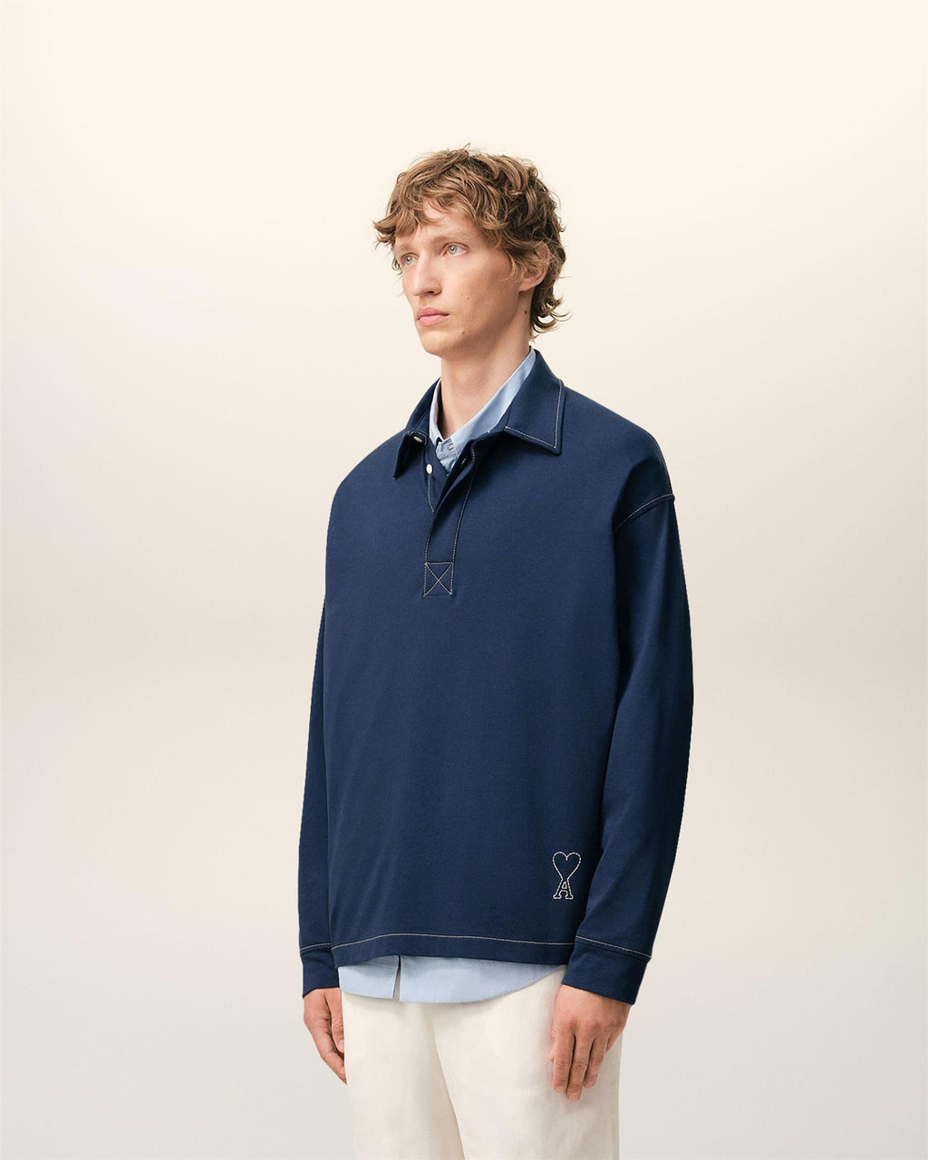 HEAVY COTTON LONG SLEEVES ADC POLO INK