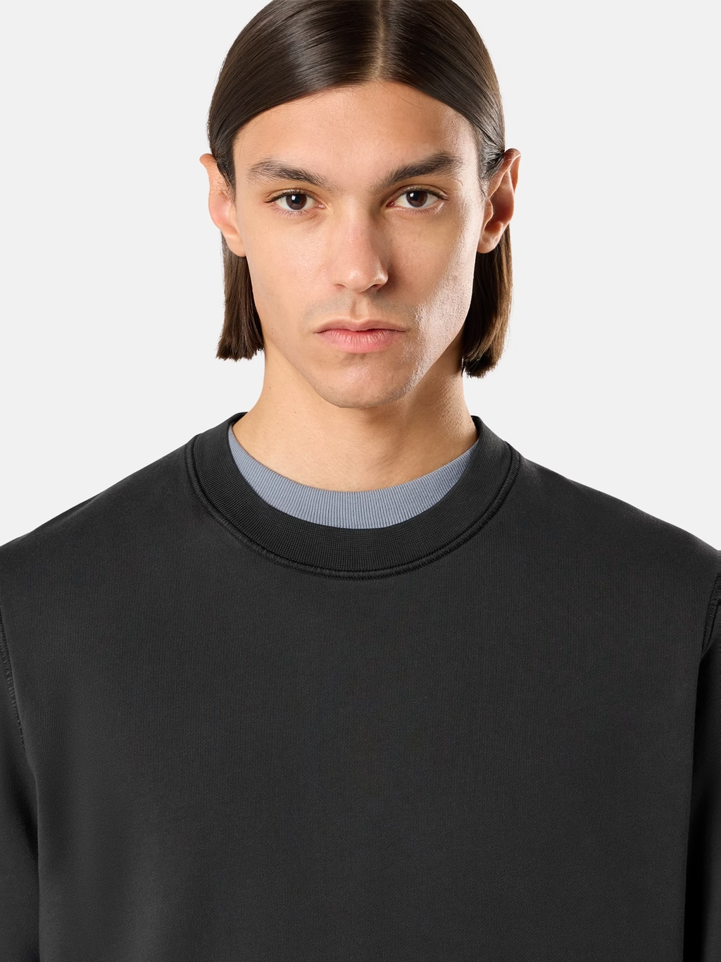 ORGANIC COTTON SWEATSHIRT LEAD GREY