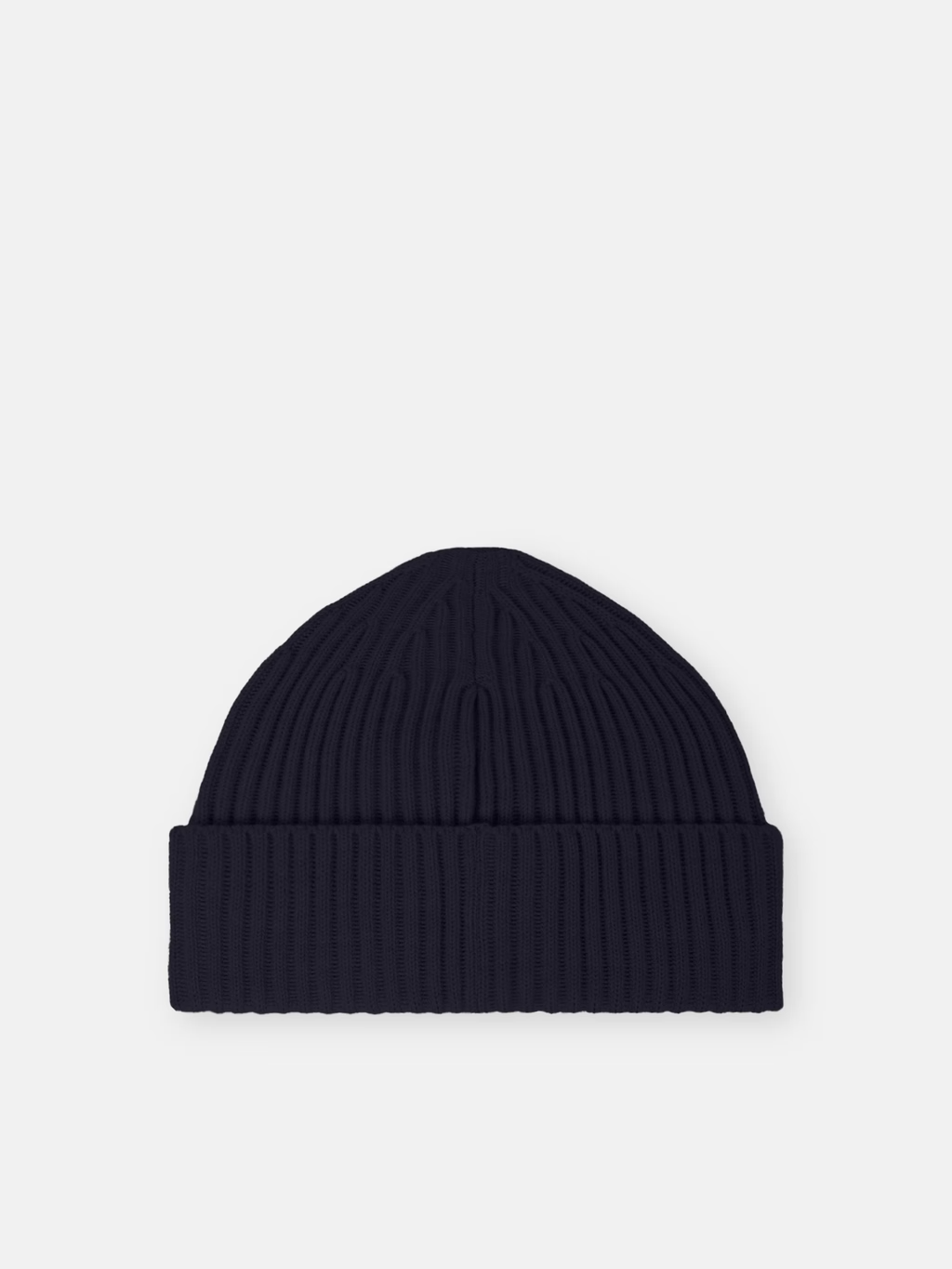 RIBBED WOOL BEANIE NAVY BLUE
