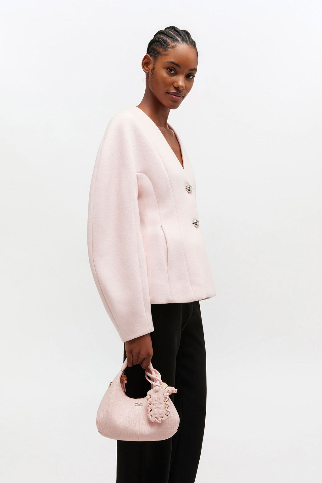 Hobo Mini Grained Bag Chalk Pink