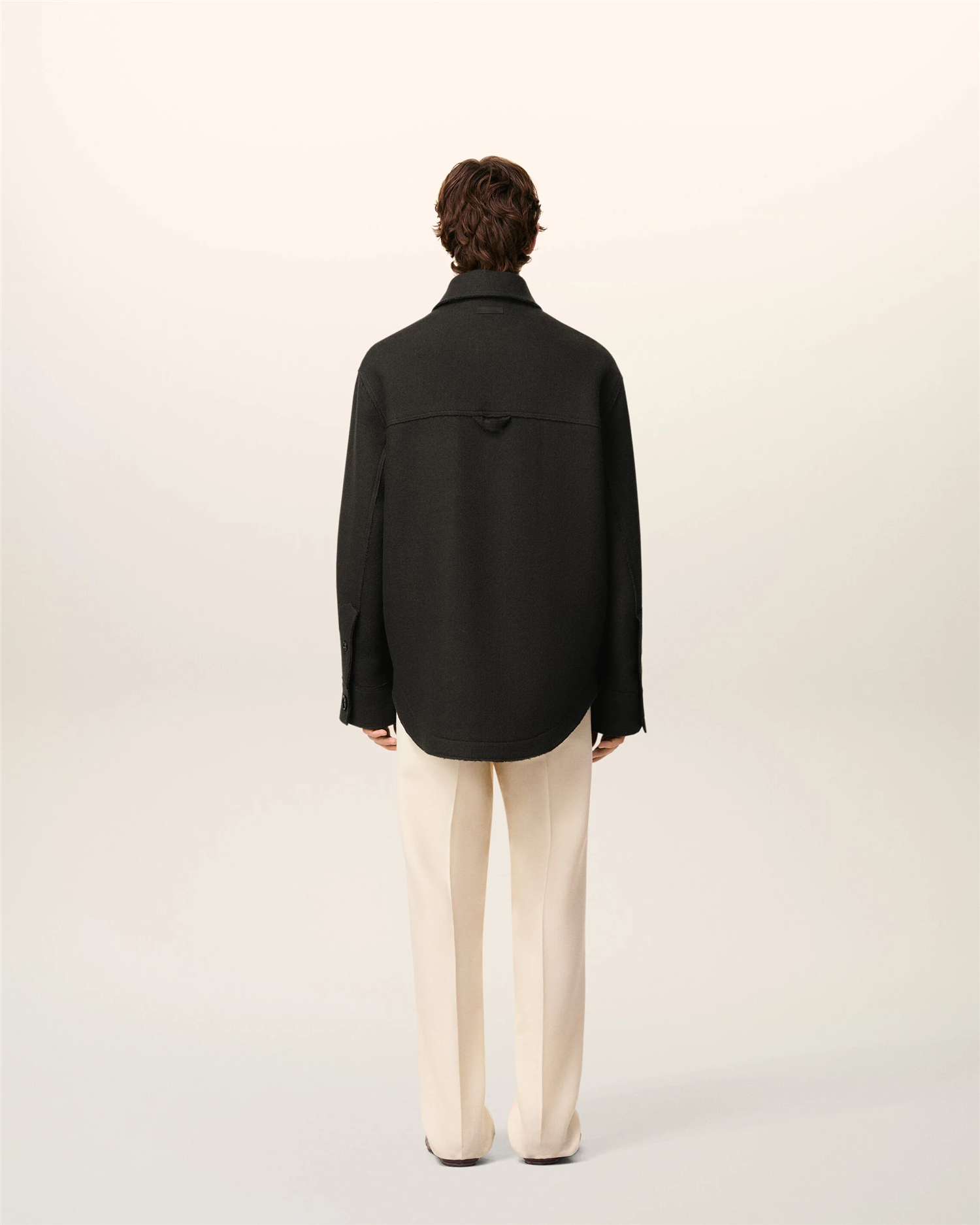 BOILED WOOL BUTTONED JACKET ANTHRACITE