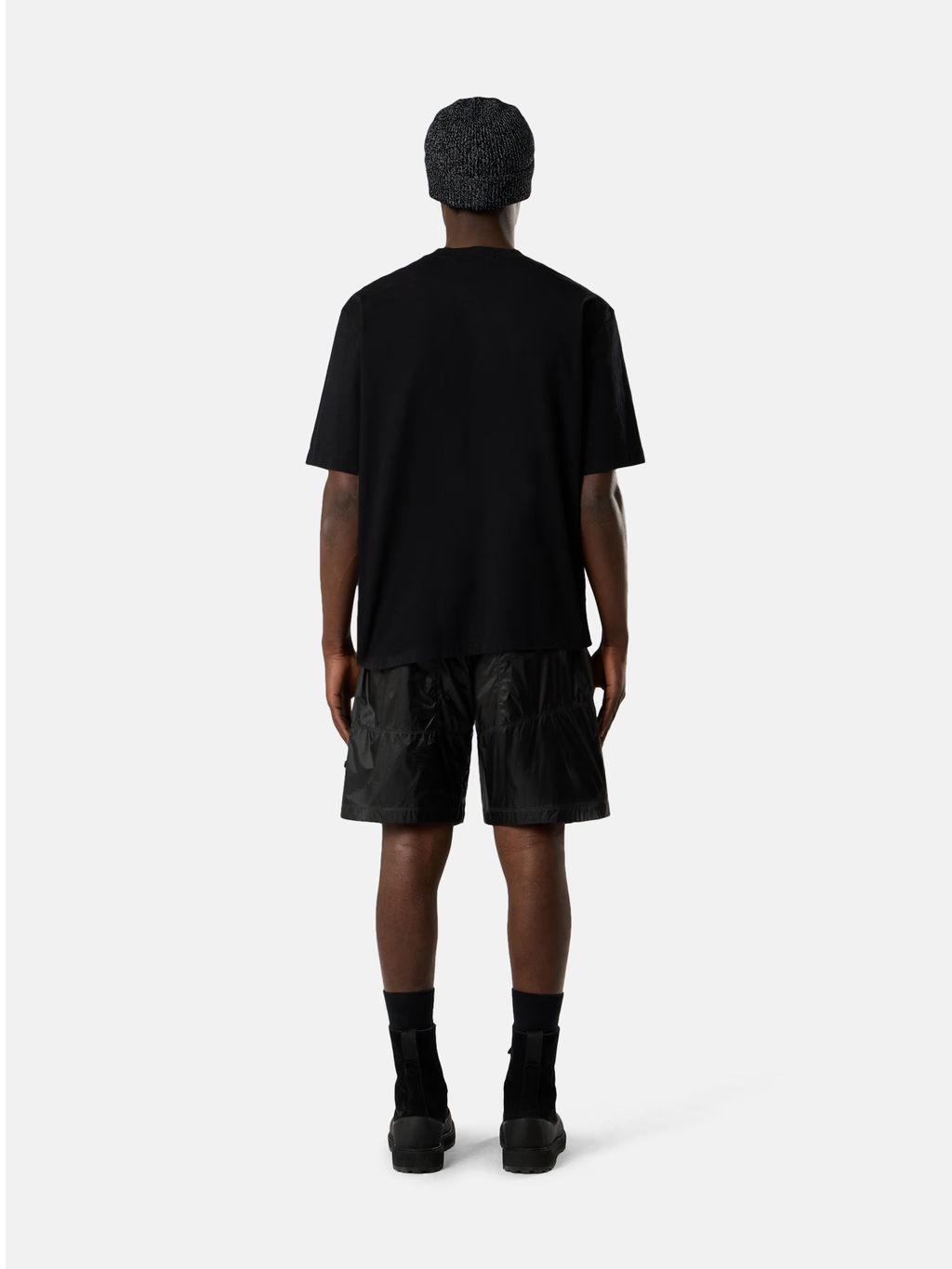 GARMENT DYED ORGANIC COTTON PATCH T-SHIRT BLACK