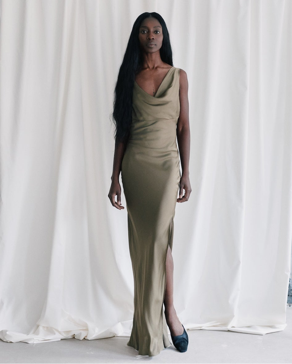 Cameron Viscose Dress Burnt Olive