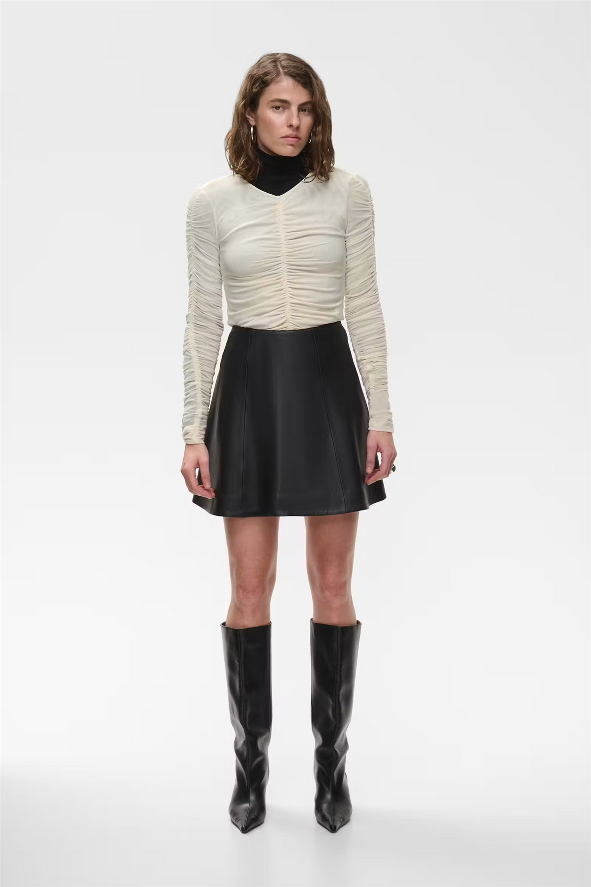 Lale Leather Skirt Black