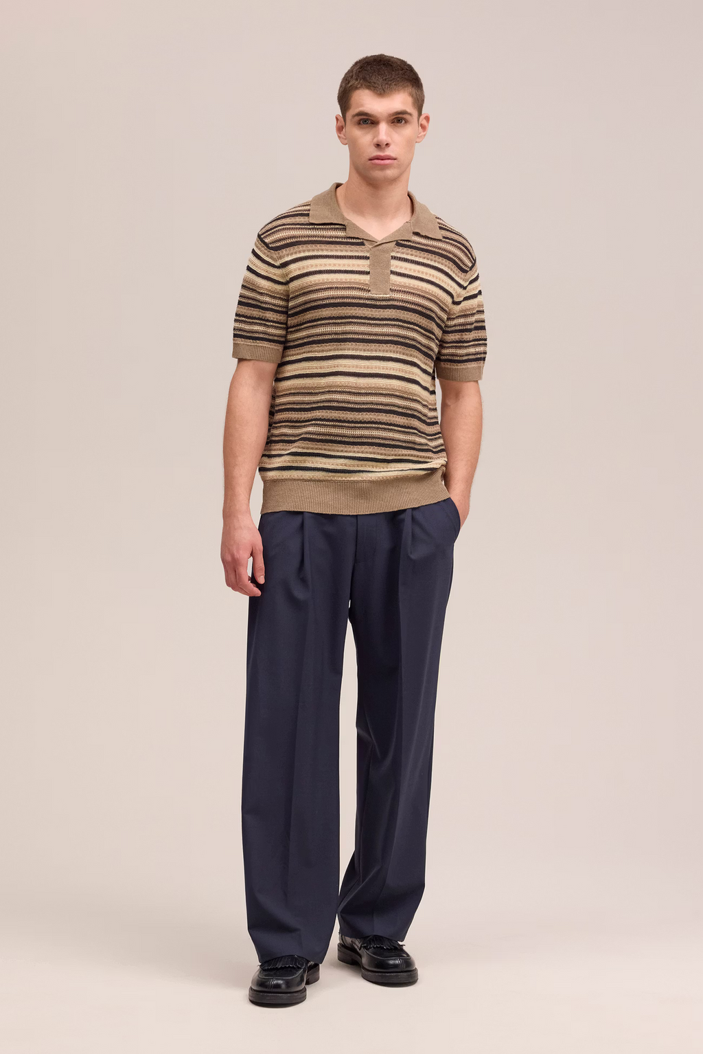 Noam Knitted Linen Polo 60043 Mable Husk