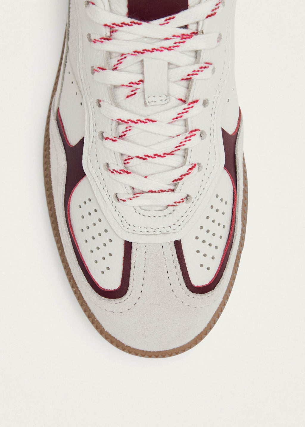 TB.490 Leather Sneakers Rife Grain White Burgundy