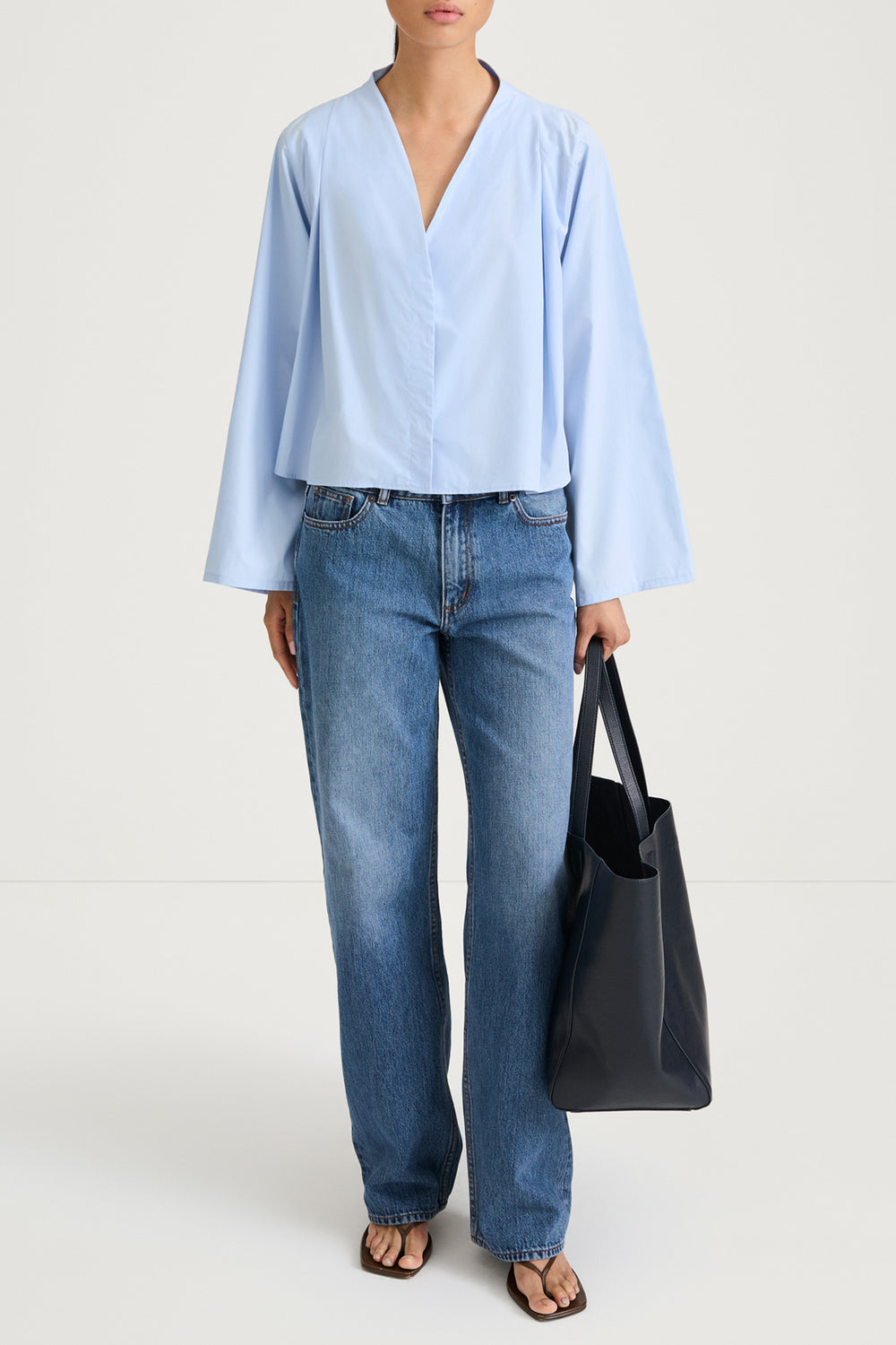 JAYLENE COTTON SHIRT LIGHT BLUE