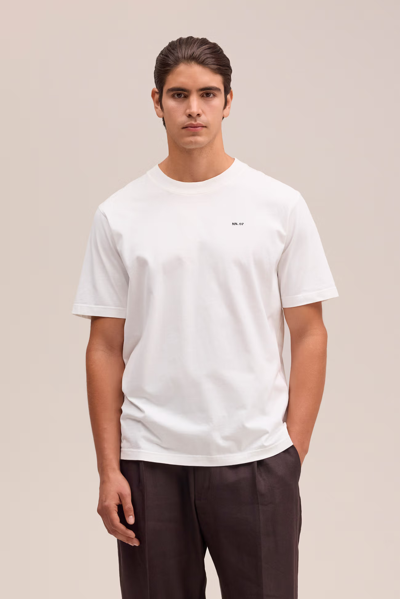 Adam Casual logo Pima T-shirt 3209 WHITE