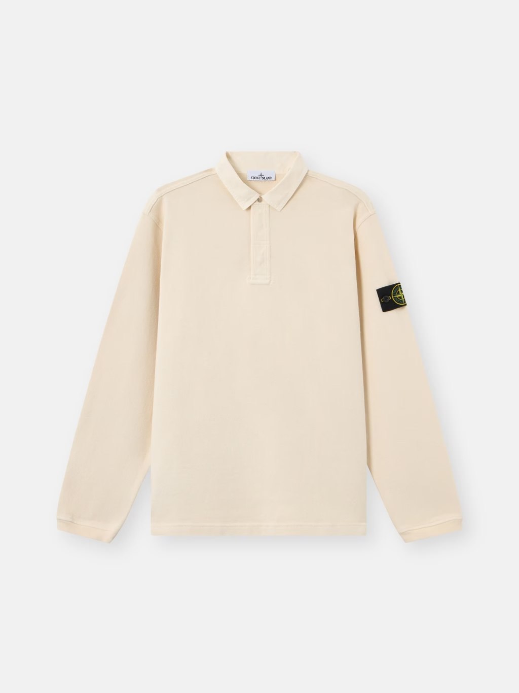 HEAVY COTTON JERSEY POLO SWEATSHIRT IVORY