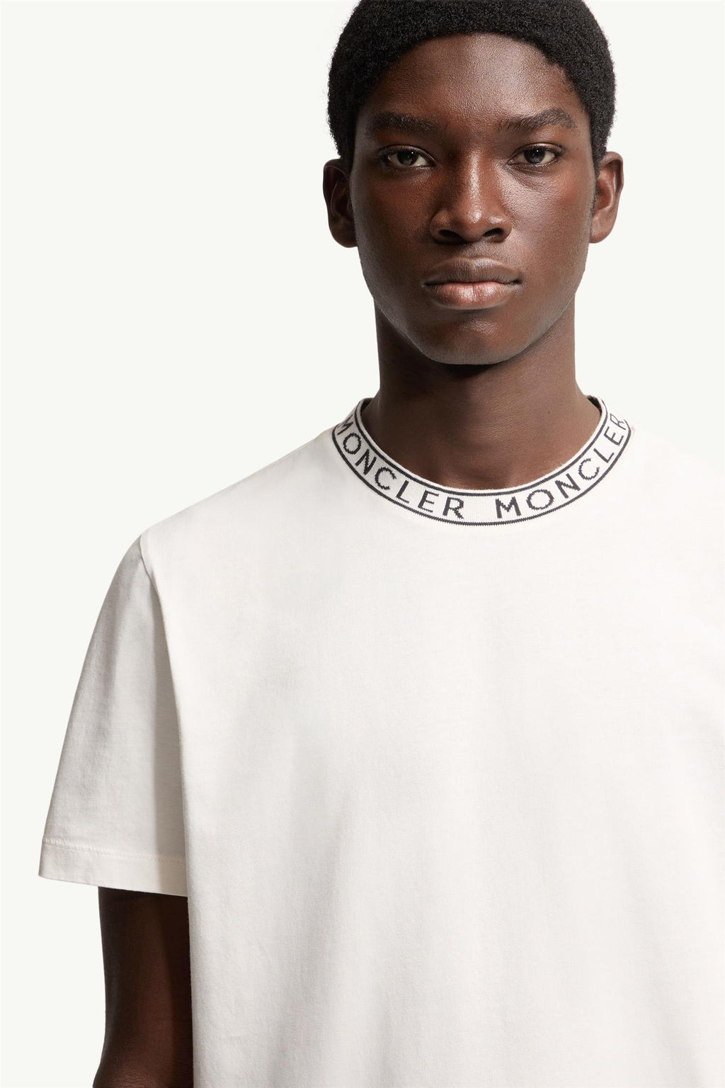 Intarsia logo neckrib T-SHIRT OFF WHITE
