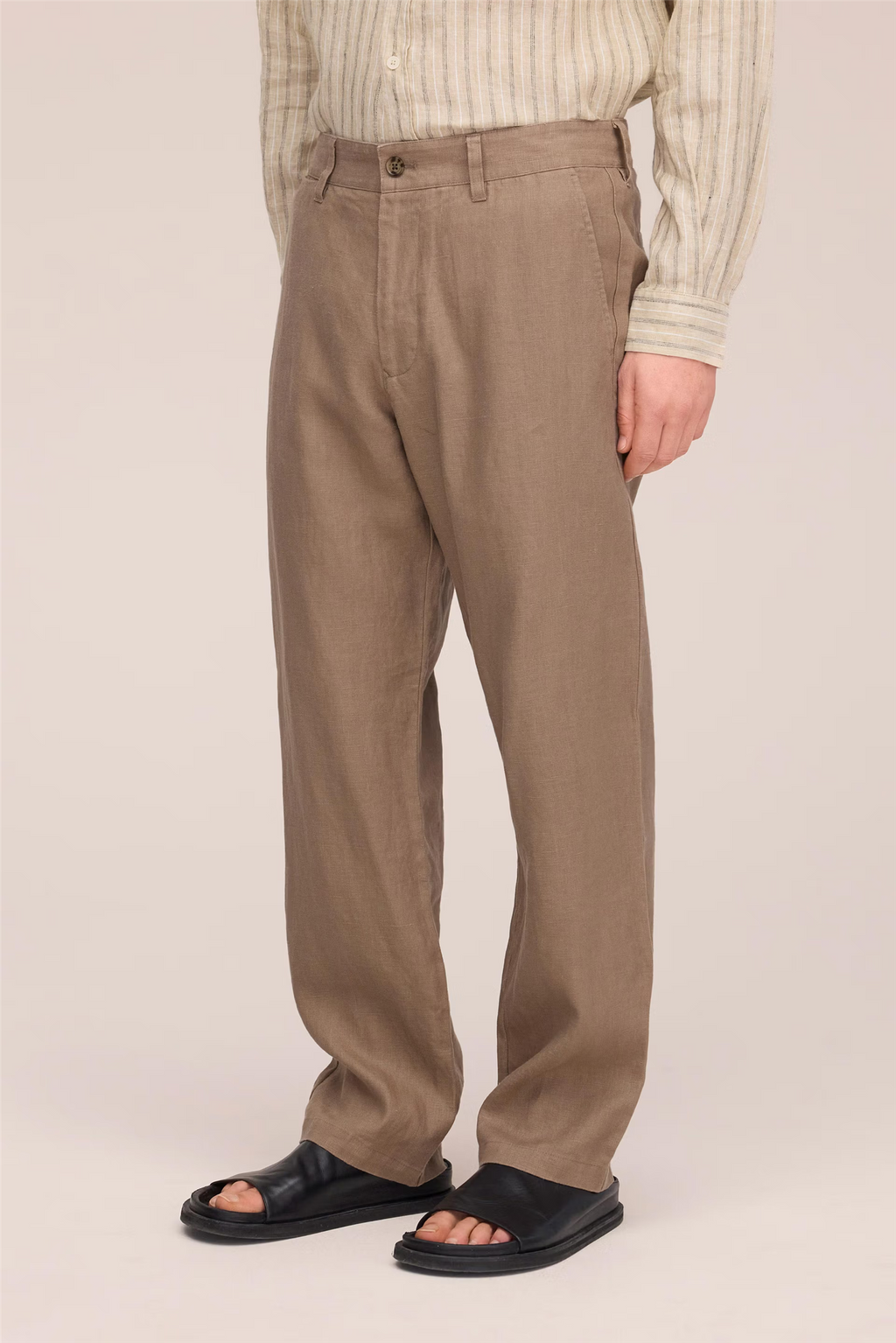 Aden 1454 Regular Fit Linen Trouser Clay Mirage