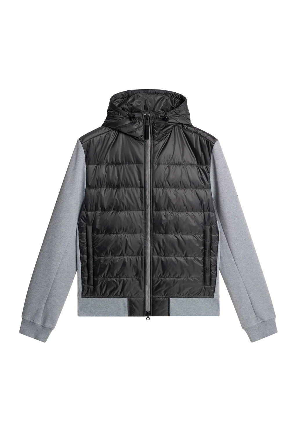 Seth Hybrid Zip Hood Medium Grey Melange