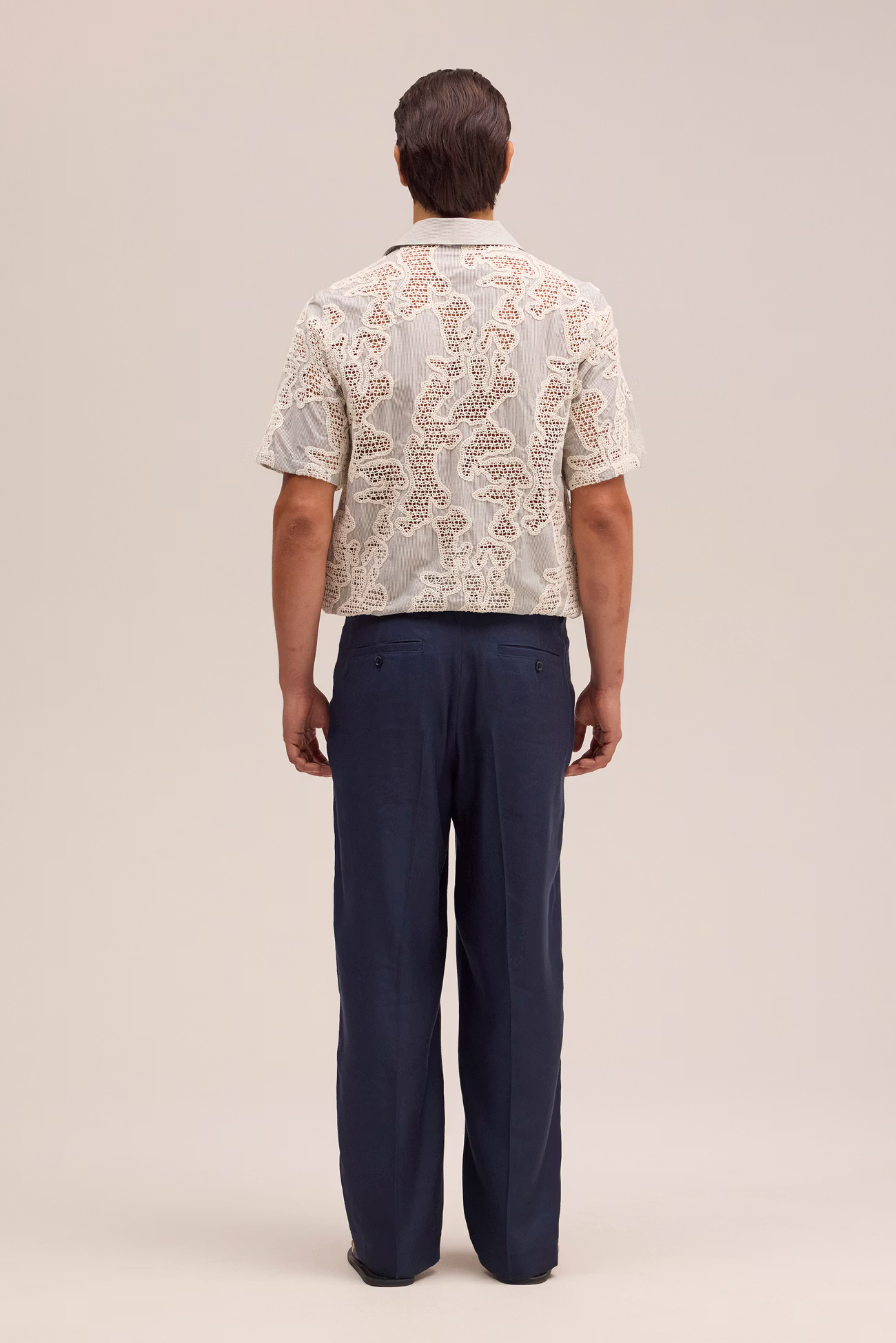 Kay Relaxed fit linen blend Trouser 1808 Deep Navy