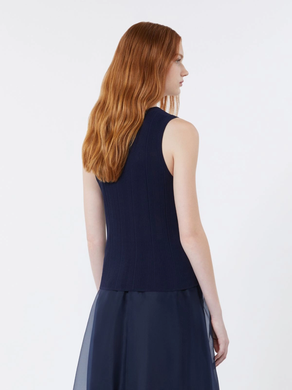 COSE Ribbed Viscose Tank Top NAVY