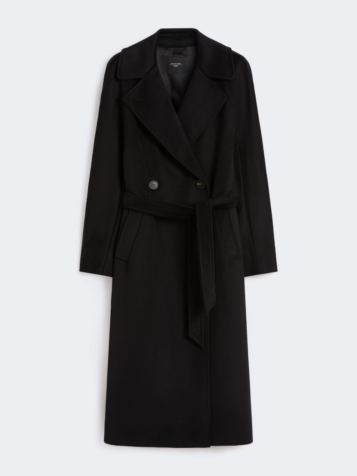 RESINA Double-breasted wool coat Black
