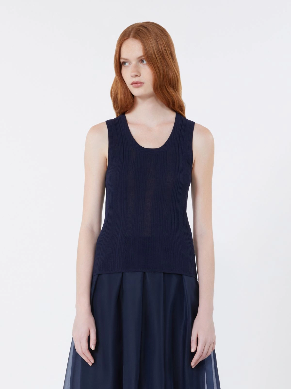COSE Ribbed Viscose Tank Top NAVY