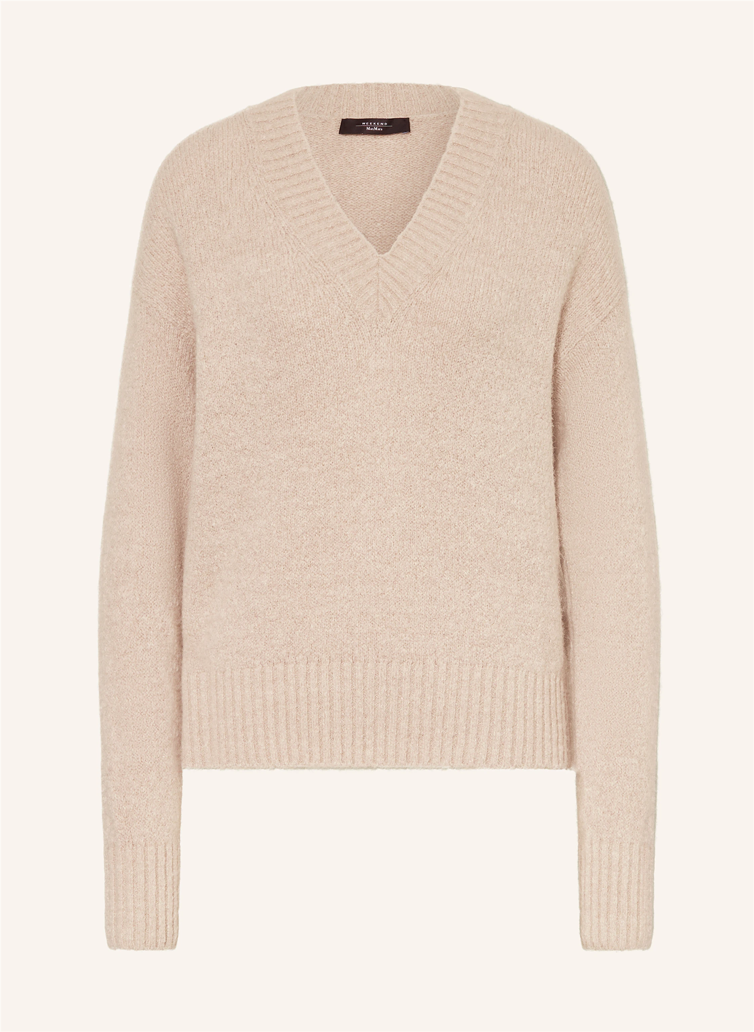 VISITA Alpaca blend v-neck sweater Sand