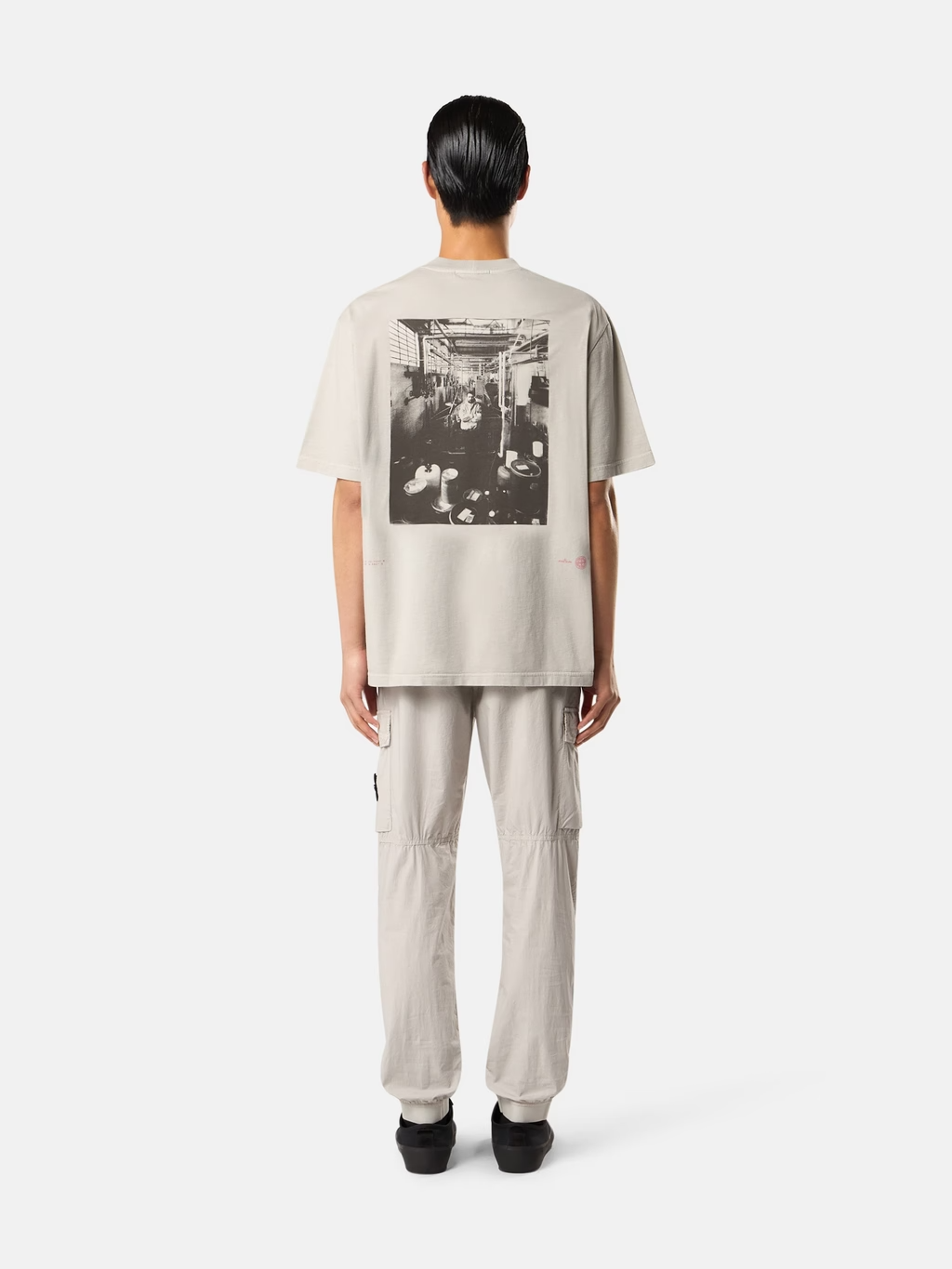 Carlo Rivetti Backprint T-SHIRT PEARL GREY