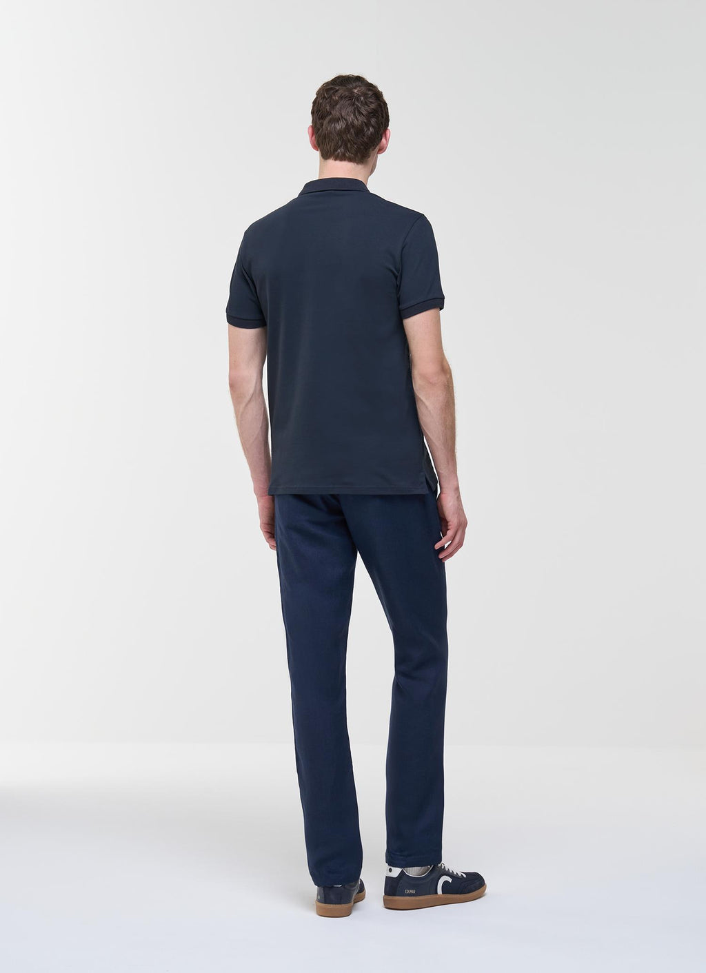 STRETCH Cotton PIQUÉ POLO T-shirt NAVY BLUE