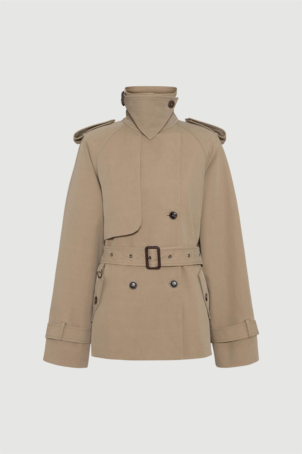 Majorstuen Cotton Short Trench Jacket Khaki