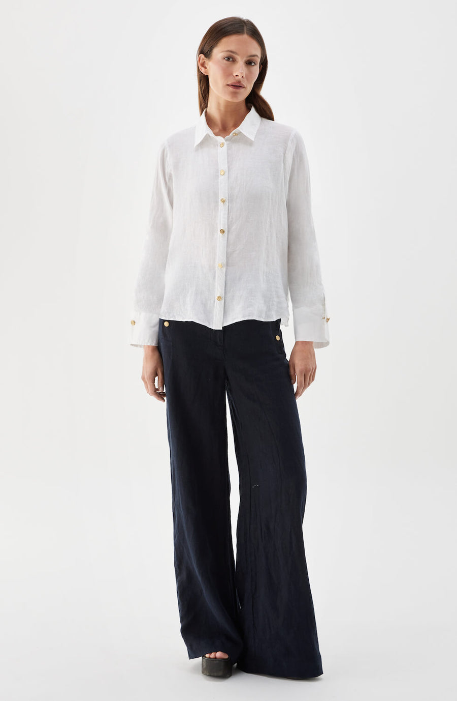 NENNE Linen Shirt White