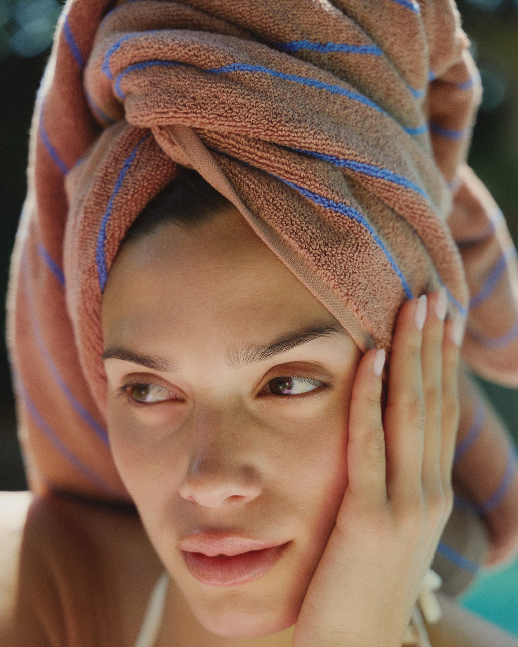 NARAM BATH TOWEL 70x140cm camel/ultramarine