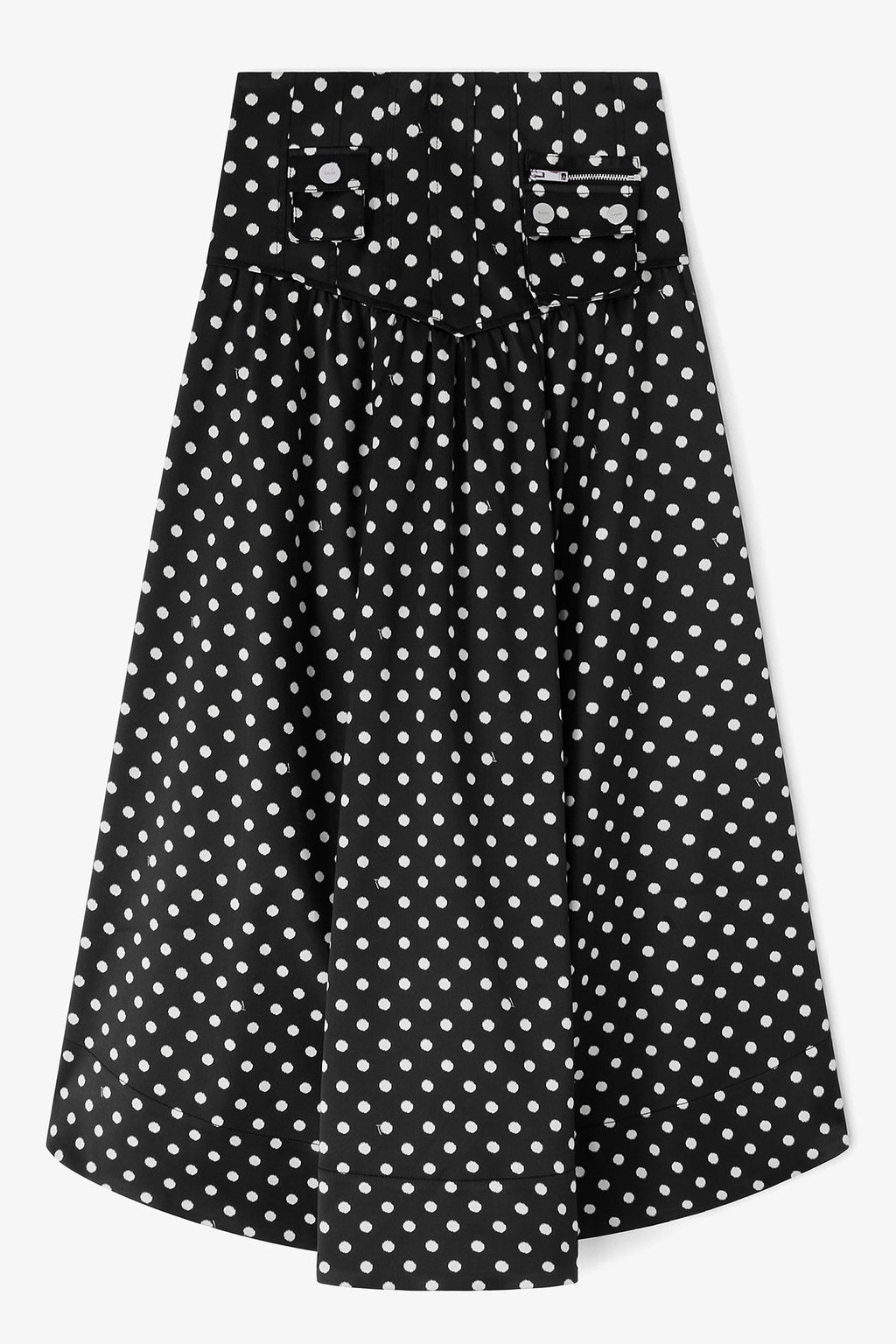 Printed Double Satin Corset Skirt Black